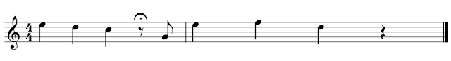 Partitura con calderón en un silencio de corchea