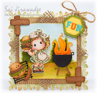 Magnolia Barbecue Party Tilda Light Up Card