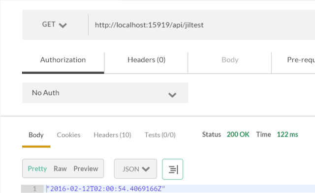 Web API Jil Datetime test