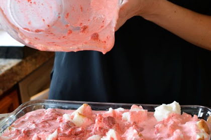 Strawberry Jello Angel Food Cake Dessert!