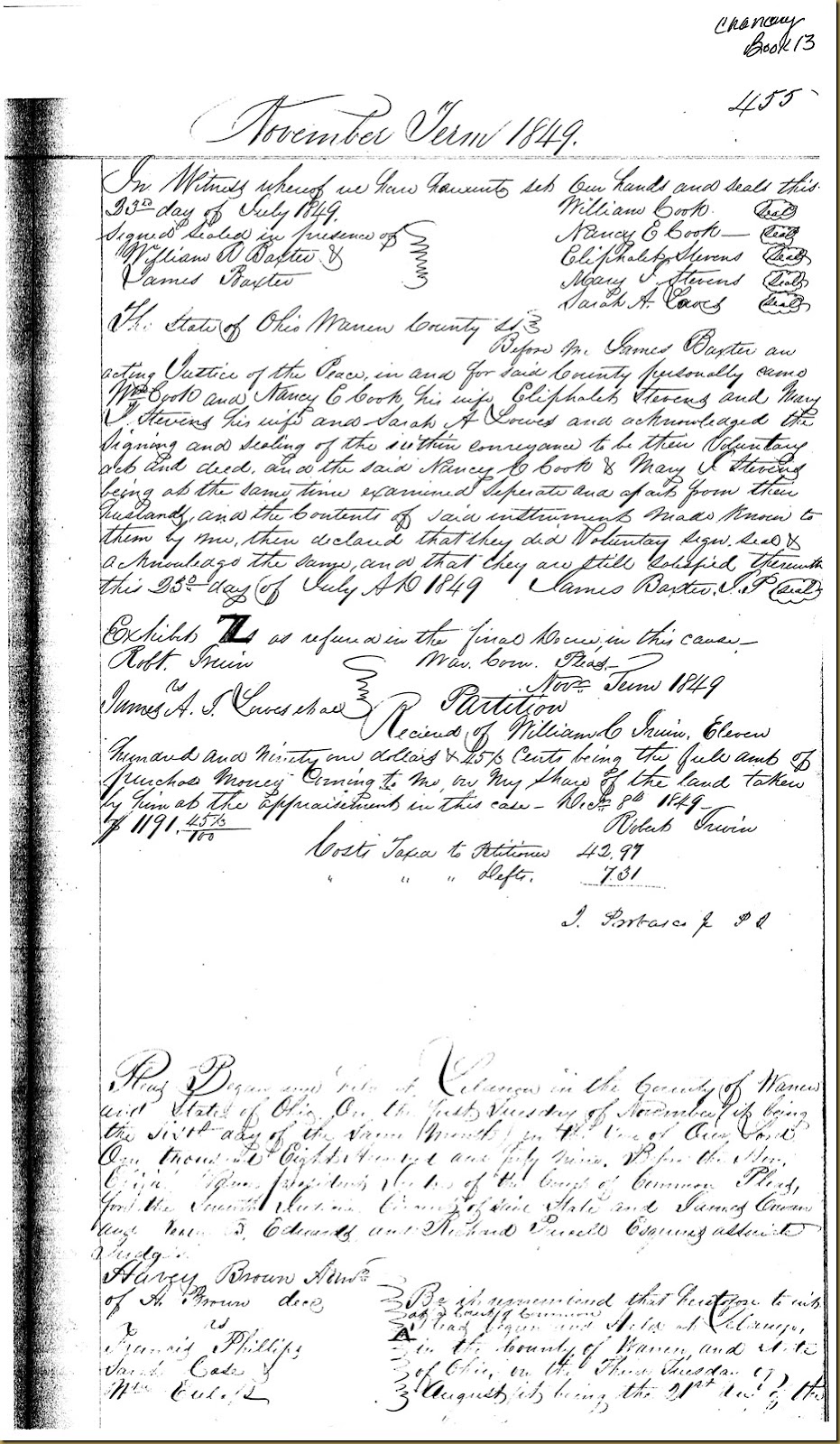 Robert Irwin vs James A.I. Lowes and other 1849  Warren County, Ohio 13