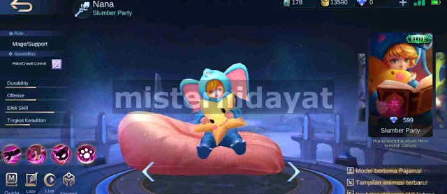 Script Skin Elite Nana Slumber Party Mobile Legends Full Effect