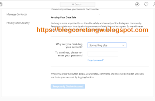 Cara Menonaktifkan Akun Instagram