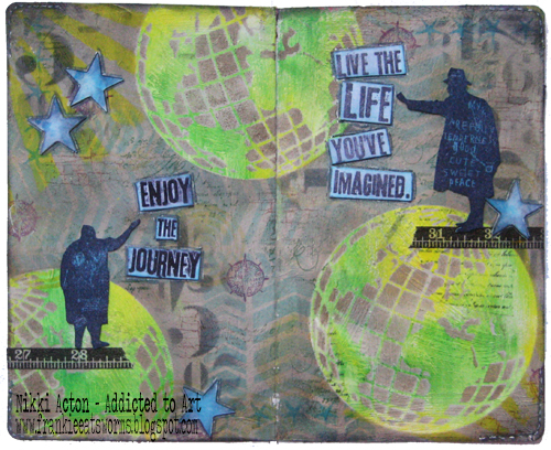 Tim Holtz Sideshow and Globe Die Journal Page