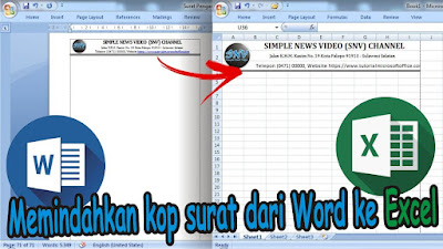 Cara Mengcopy Kop Surat Dari Word ke Excel