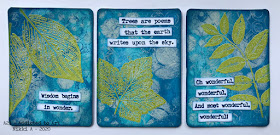 ATCs with PaperArtsy Stamps by Lin Brown and Alison Bomber