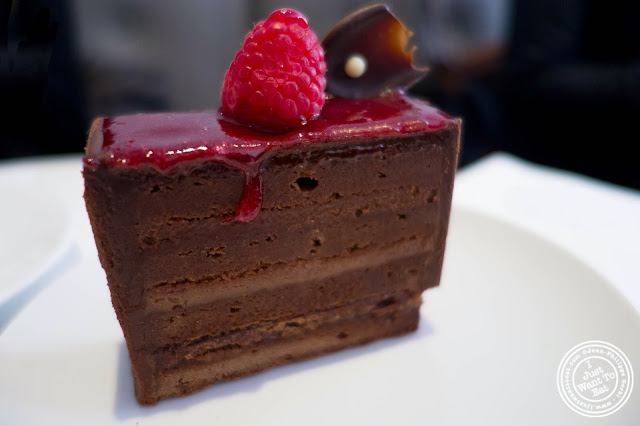 image of Raspberry and chocolate bar at Lady M Confections Bryant Park in NYC, New York