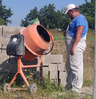 Mixing up a batch of cement