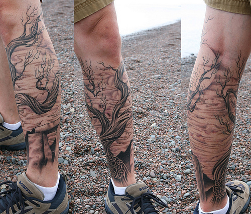 maori tattoos leg