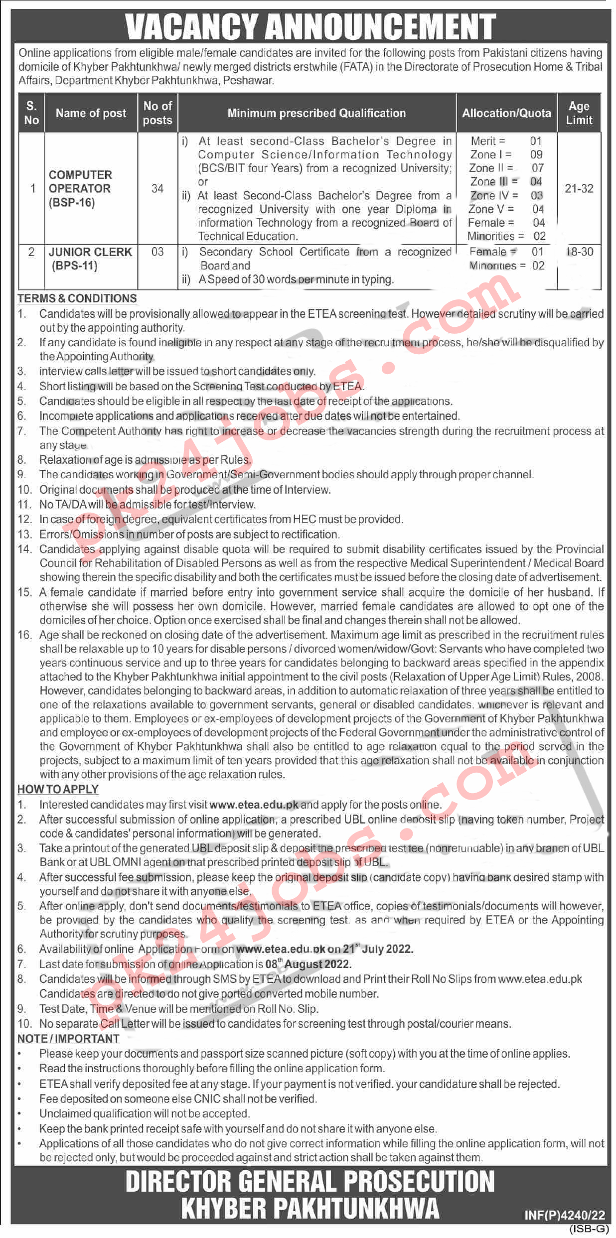 Prosecution Home Jobs 2022 – Government Jobs 2022