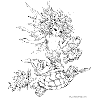 Coloring Pages  Adults on Mermaid Blog  Free Fairy   Mermaid Coloring Pages By Jody Bergsma