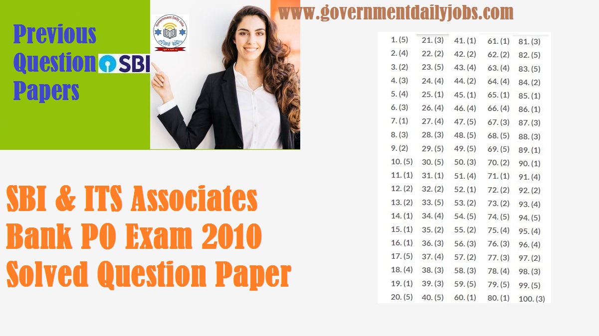 SBI & ITS ASSOCIATES BANK PO EXAM 2010 SOLVED QUESTION PAPER