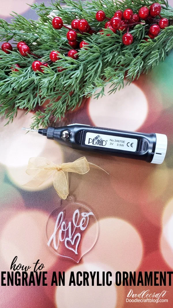 That's it!  How to engrave an acrylic ornament without expensive machinery and fancy programs!   I love that I can make a super chic keepsake with my handwriting on it.   Have you tried using a rotary engraving tool before?   What do you think--do you need this in your life too!?   Like, Pin and Save!