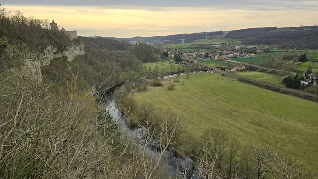 Blick von oben auf die Saale