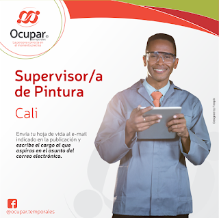 Empleo en Cali como Supervisor de Pintura y mas... | → | #Supervisor #FamiliaYAmigos #FelizLunes #SiHayEmpleo #Empleo #Calico