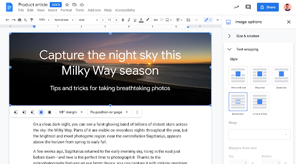 Did you know Finally, Google Docs has rolled out a feature that will let users use the photo in front or back of the text just like they do in Microsoft Word