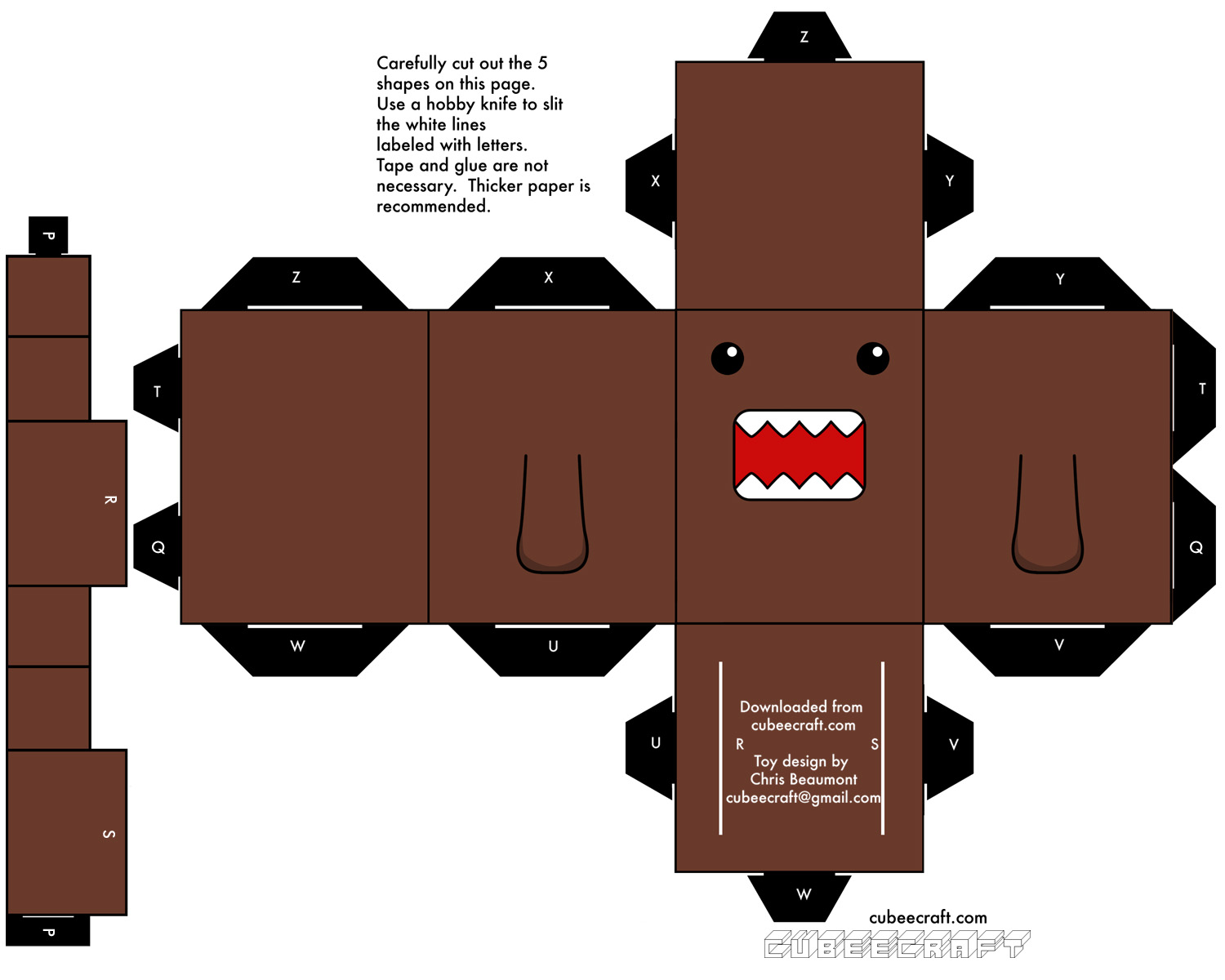 para armar box  KUN DOMO papercraft characters