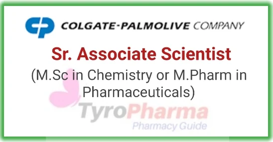 Sr. Associate Scientist job at Colgate-Palmolive