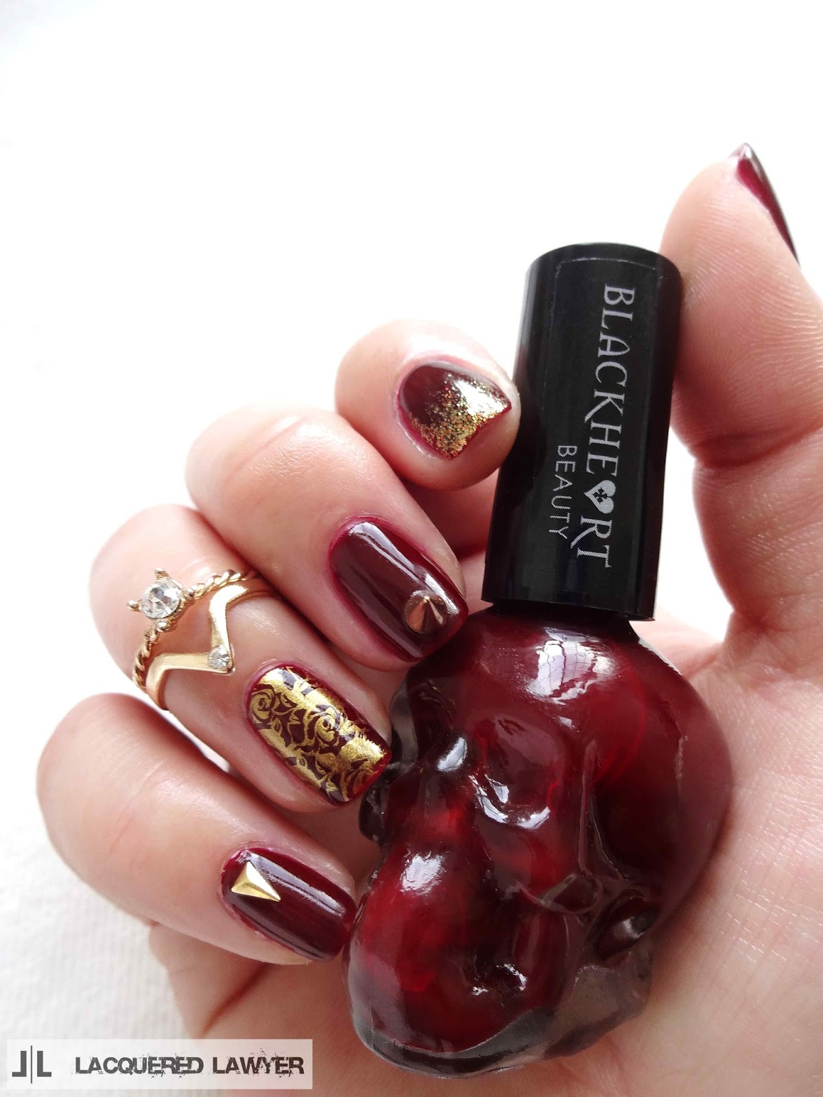 Gothic Valentine Nail Art