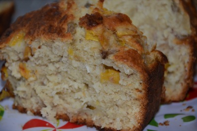 Banana Coconut Peach Bread Slice 400