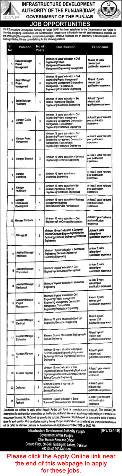 Infrastructure-Development-Authority-Punjab-Jobs-December-2022-IDAP