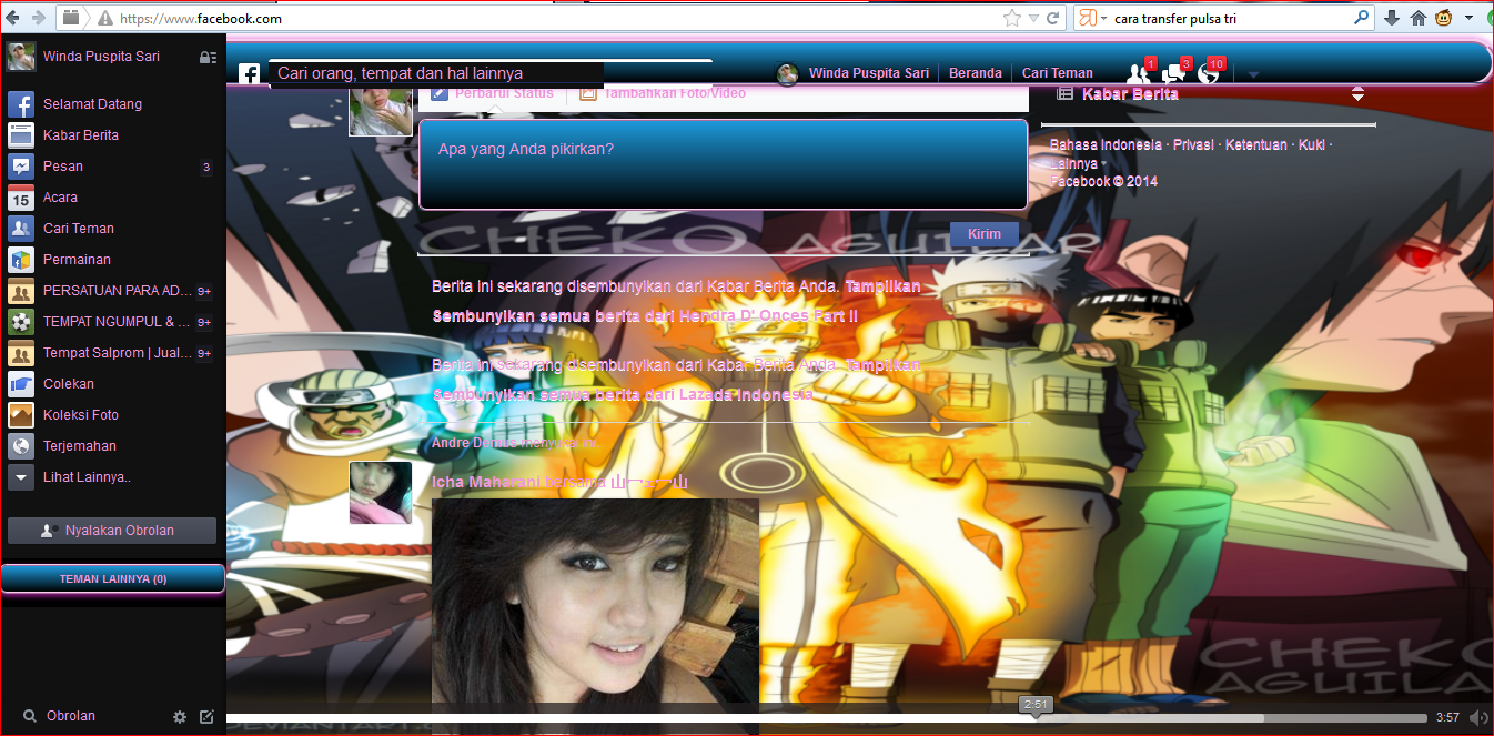 FACEBOOK TEMA KEREN GAMBAR NARUTO + LIVE MUSIK + APLIKASI ...