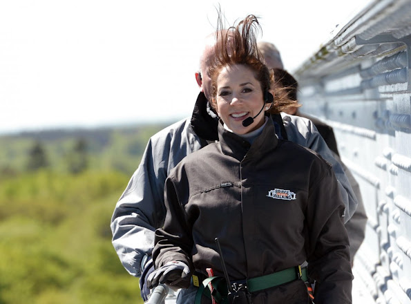 Crown Princess Mary of Denmark attended the opening of the new tourist attraction Little Belt Bridge on May 10, 2015 in Copenhagen, Denmark. 