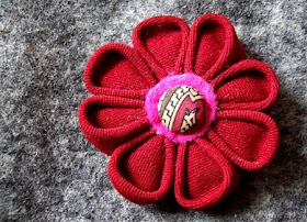 Kanzashi rot Wollstoff