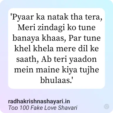 Best Fake Love Shayari In Hindi