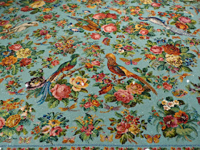 Peranakan beadwork, detail of tablecloth featuring birds and flowers in its design