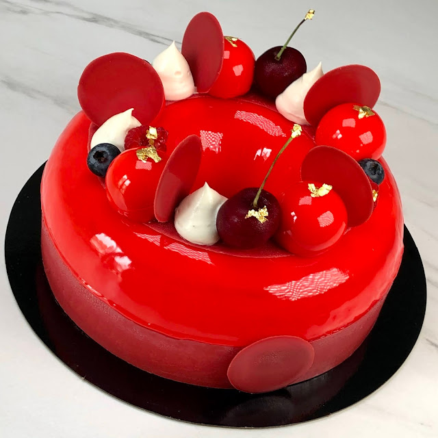 recette entremets amande cerise noire