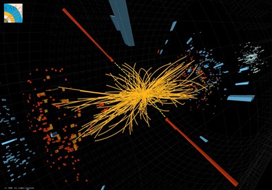 colisão de partículas no detector CMS