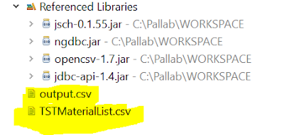 JAVA Application generated CSV from HANA tables and save in a place.