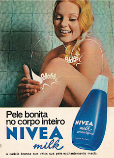 propaganda creme Nivea Milk - 1970. Os anos 70.