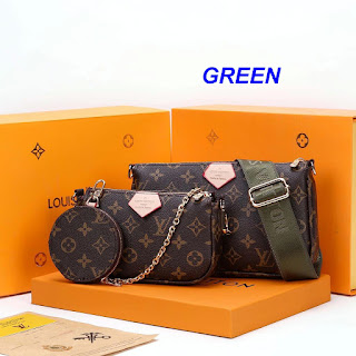 TAS SELEMPANG WANITA TERBARU 2019 IMPORT SLING BAG CEWEK KULIT FASHION MURAH DV4397LV# SET 3 IN 1 SEMI PREMIUM