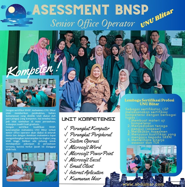 Asessment BNSP , Senior Office Operator