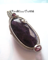 wire woven faceted amethyst pendant