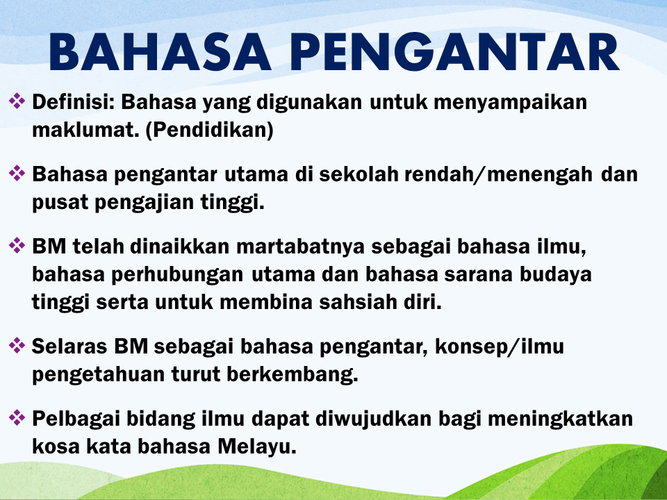 Konsep Bahasa Melayu Moden