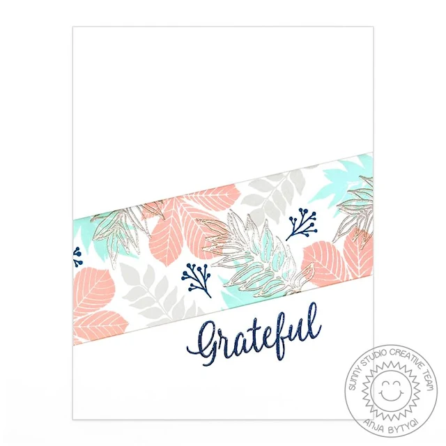 Sunny Studio Stamps: Elegant Leaves Grateful Card by Anja Bytyqi