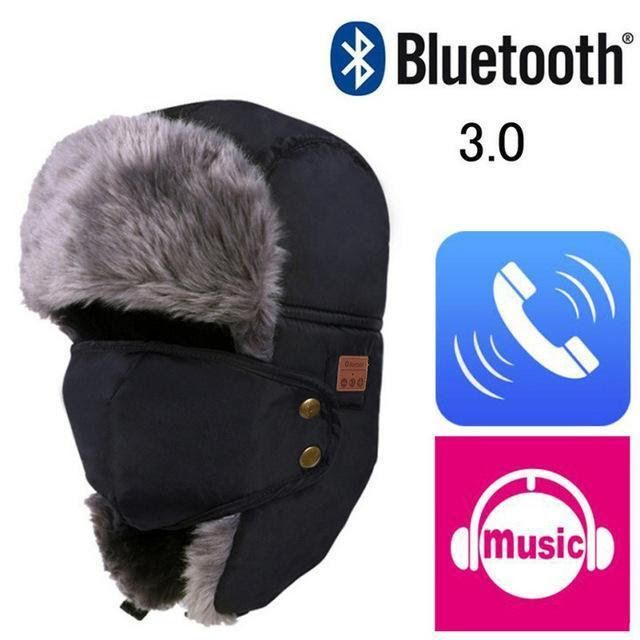 Fur Frosted Unisex Hat Winter Cap Wireless Earphone Soft Cap