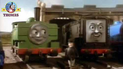 Percy Thomas the tank engine James the red engine Duck and Diesel Island of Sodor engine characters