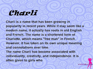 meaning of the name "Charli"