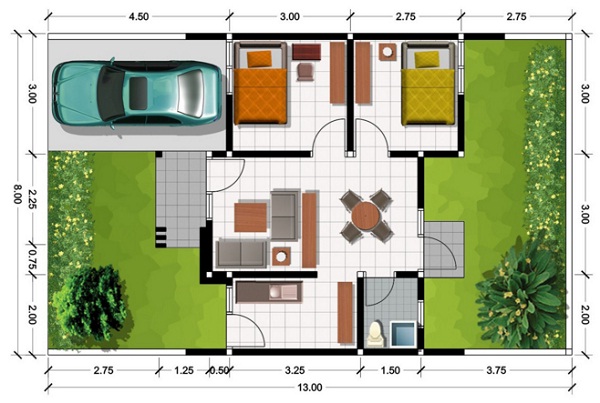 Model desain rumah minimalis terbaru type 21
