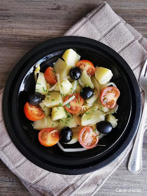 Ensalada de patatas con vinagreta de cebollino