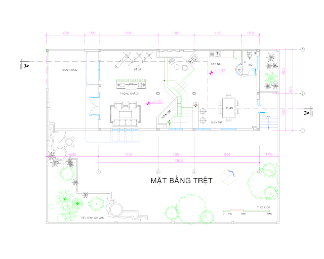 Mặt bằng tầng trệt 