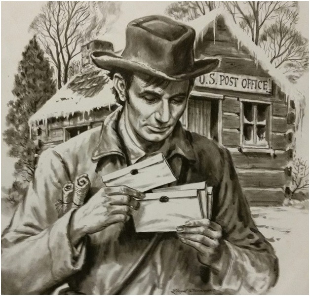 Abraham Lincoln delivering letters