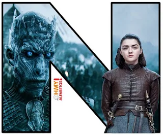 Abecedario de Arya Stark con el Rey de la Noche. Arya Stark and the Night King Alphabet. 