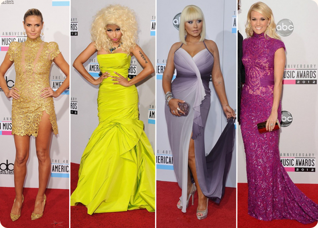 Heidi Klum, Nicki Minaj, Carrie Underwood, Christina Aguilera, AMA 2012, Nokia, premiação, red carpet