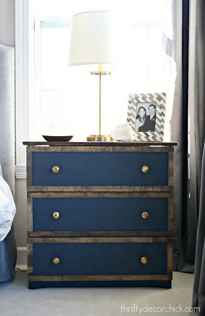 Tarva dresser with paint and Minwax stain on trim