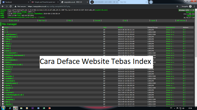 Cara Deface Website Tebas Index